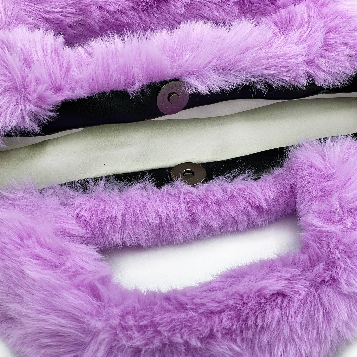 Malibu Sugar - Faux Fur Fuzzy Happy Face Purses : PINK