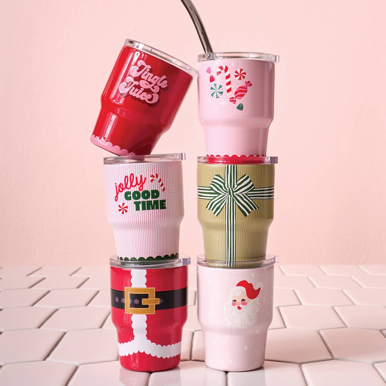 The Darling Effect - 2 oz Tiny Tumbler-Holiday Gift Bow Green