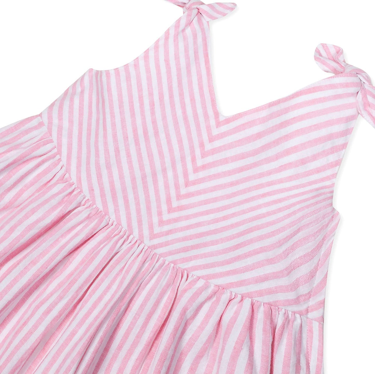 Hope and Henry - Bow Shoulder Swing Dress: Classic Pink and White Stripe