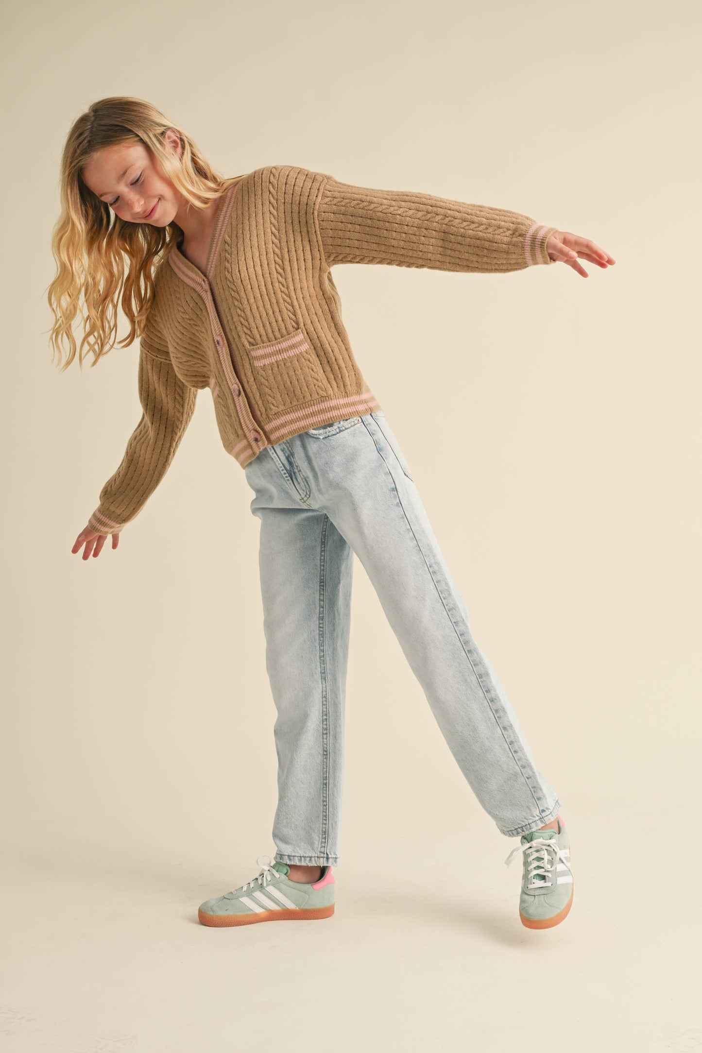 heart and arrow - TWEEN KIDS GIRLS DROP SHOULDER CARDIGAN (7-14)