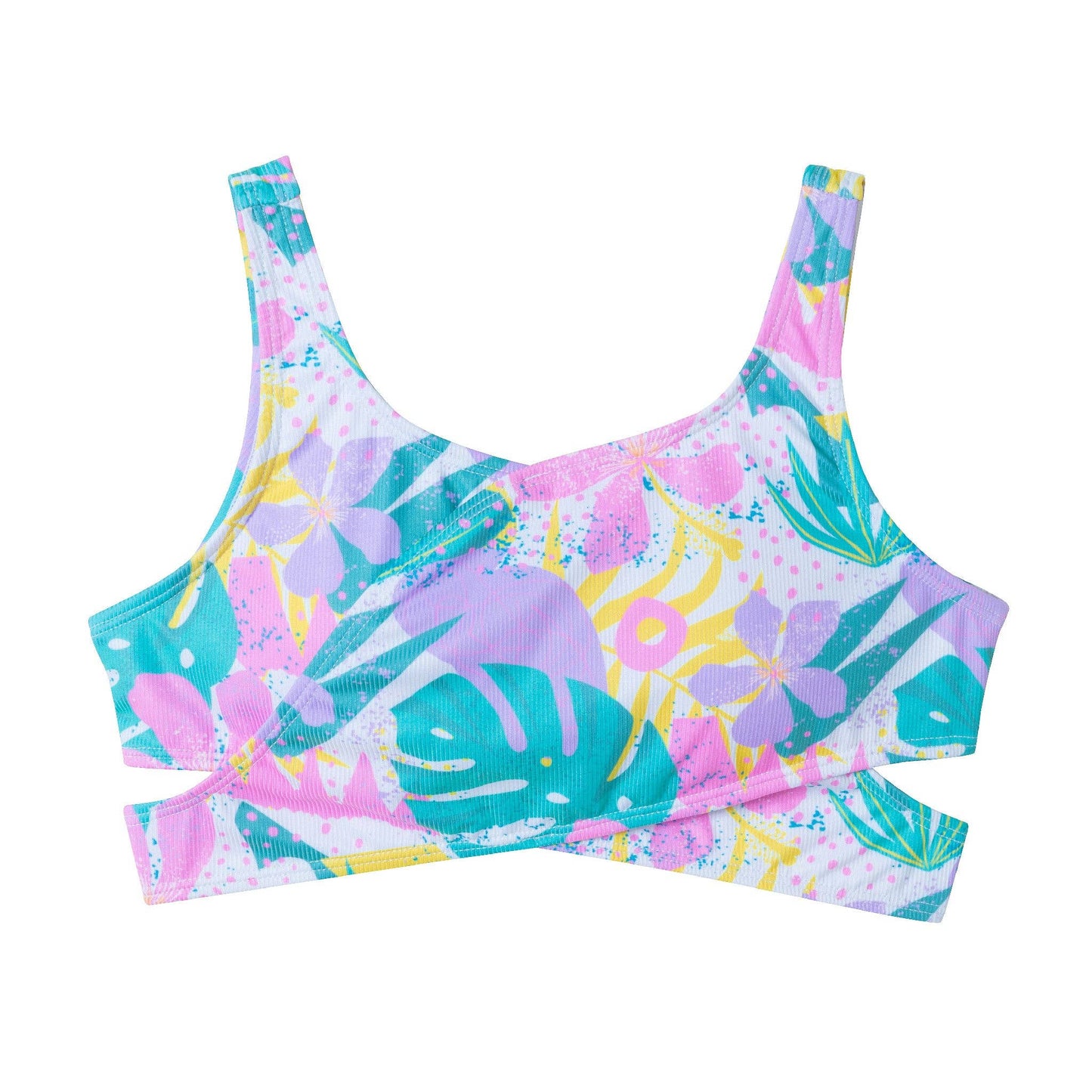 Andy & Evan - Kids (7-16) Crisscross Two-Piece | Tropical Palm: White