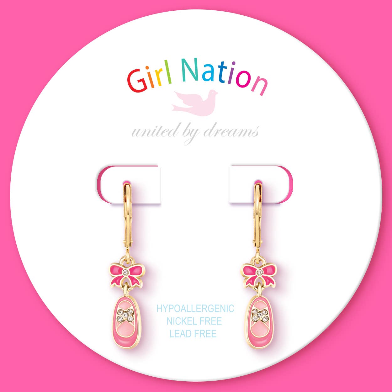 Girl Nation - Crystal Ballet Shoes Leverback Earrings