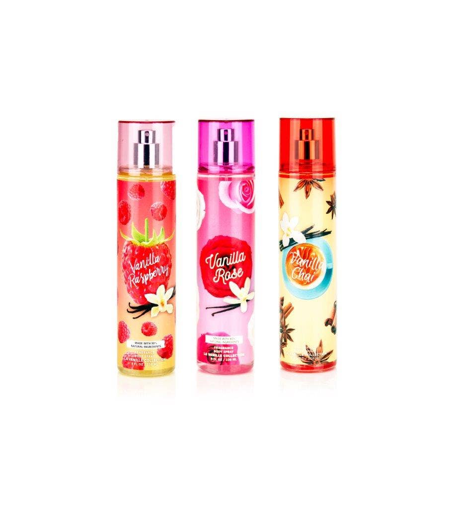 So French Perfumes - La Vanille 3-Piece Honey Honey Body Mist Set