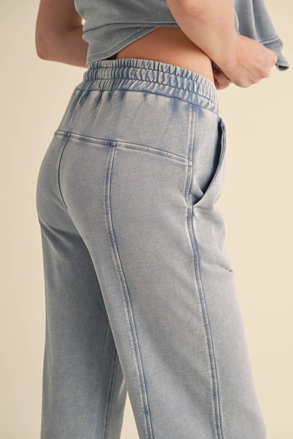 KIMBERLY C - Mineral Wash Pants: Charcoal