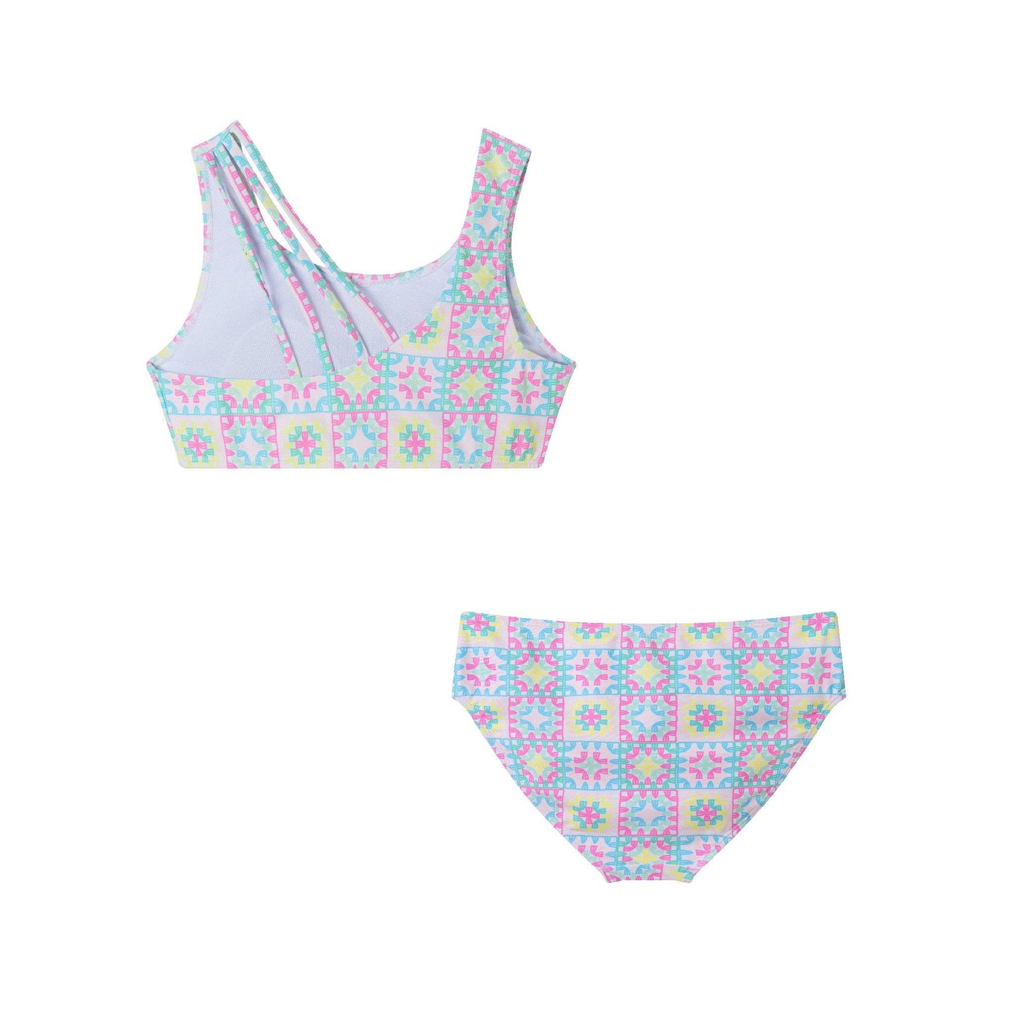 Andy & Evan - Kids (7-16) Two Piece Swimsuit | Multicolor Crochet: Pink