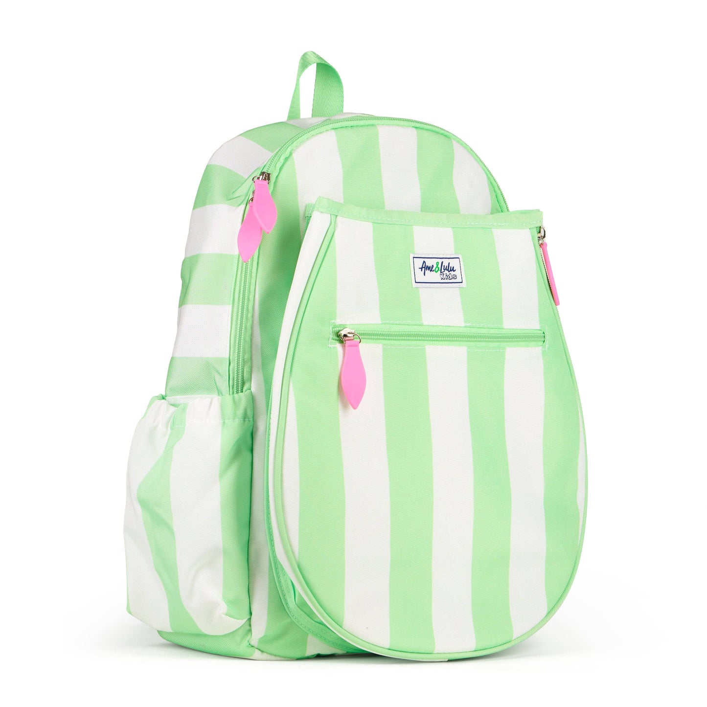 Ame & Lulu - Jr. Love Tennis Backpack: Mint Cabana Stripes