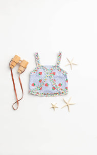 Finding Foxtale - Freshly Picked Crop Top: Strawberry Eyelet / 7