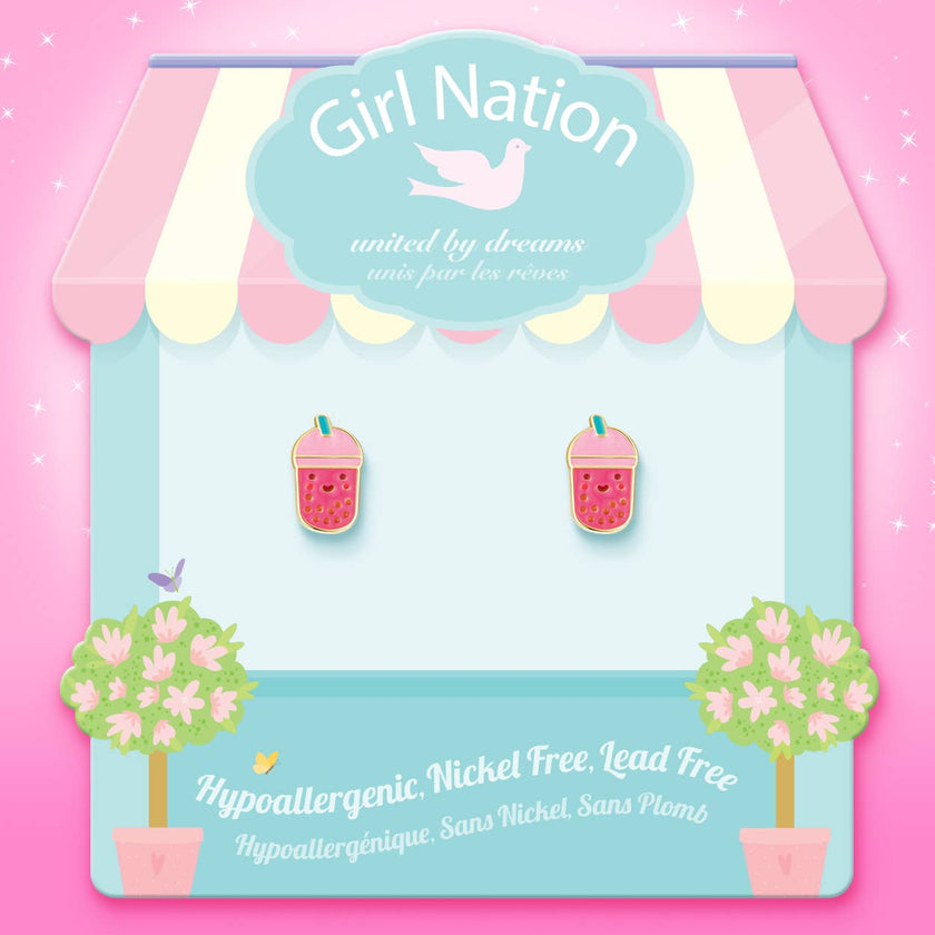 Girl Nation - Boba Tea Bliss Cutie Stud Earrings