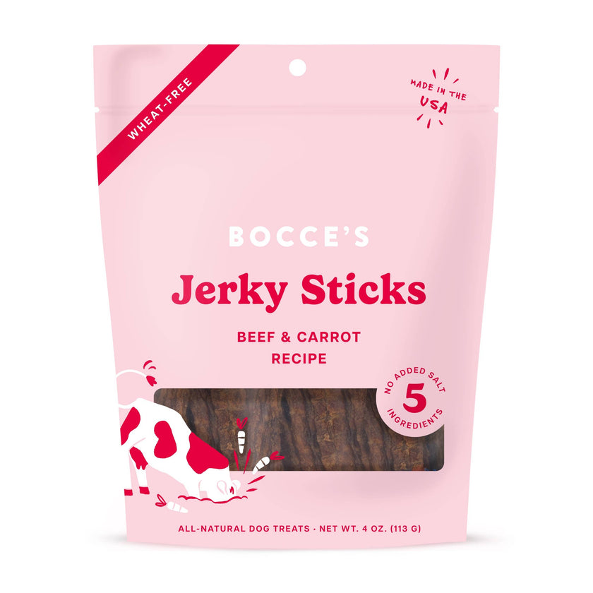 Pet Palette Distribution - Bocce's Bakery Beef Grazers Jerky Sticks Dog Treats 4oz