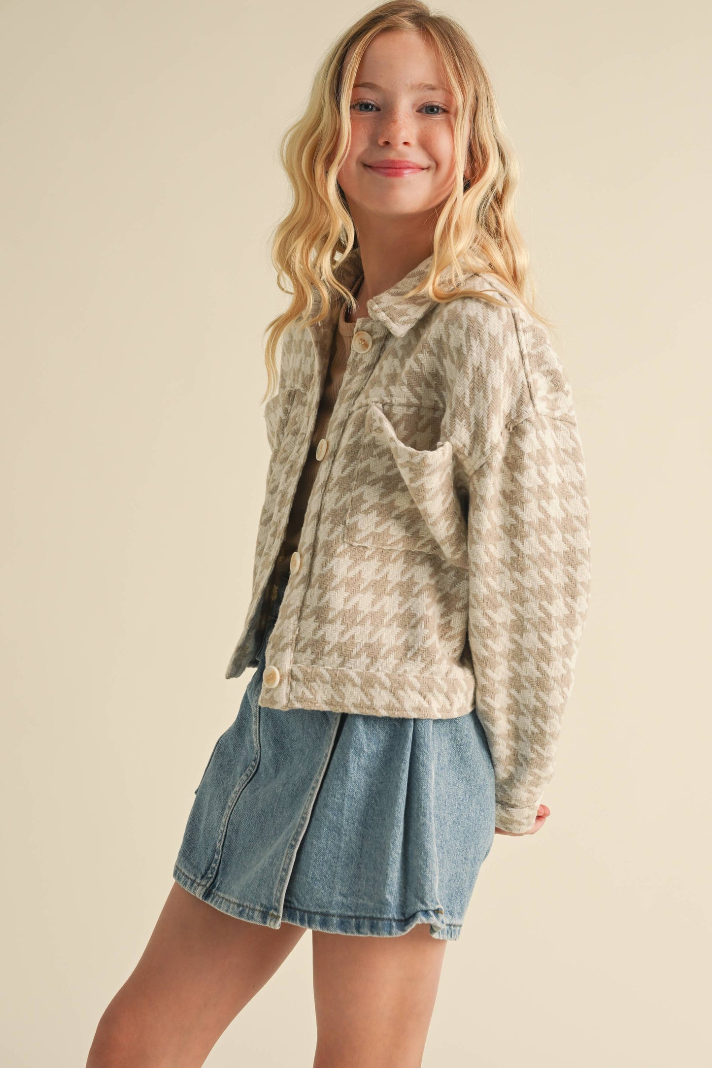 heart and arrow - TWEEN KIDS GIRLS CROPPED TRUCKET JACKET (7-14)