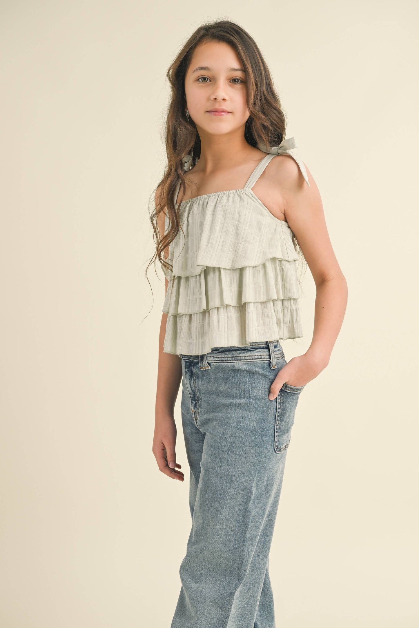 heart and arrow - TWEEN KIDS GIRLS WIDE LEG DENIM PANTS (7-14)