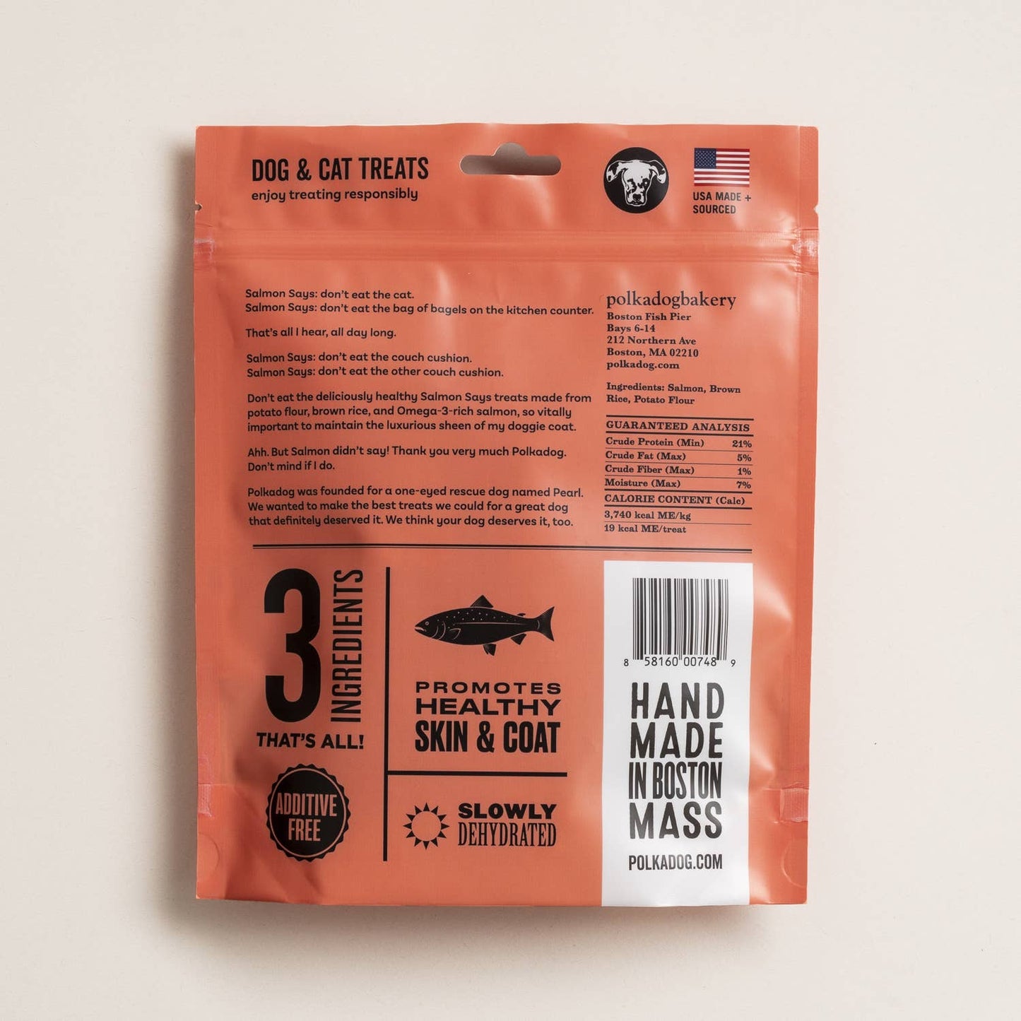 Pet Palette Distribution - Polkadog Salmon Says Bone Shaped Crunchy Dog and Cat Treats