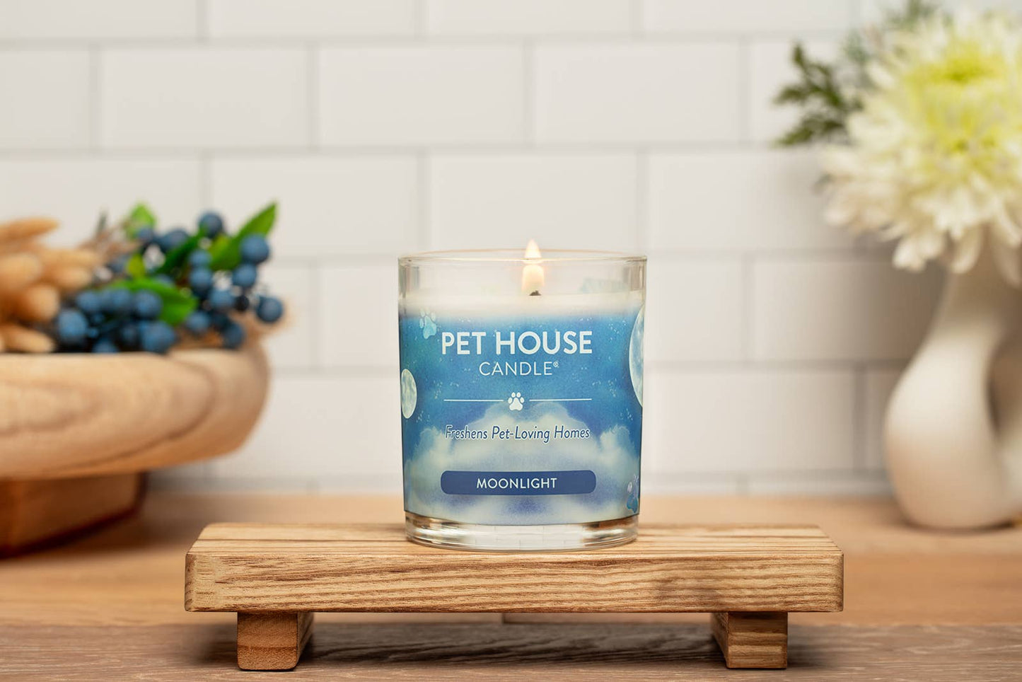 Pet House by One Fur All - Moonlight 9 oz Candle - For pet-loving homes