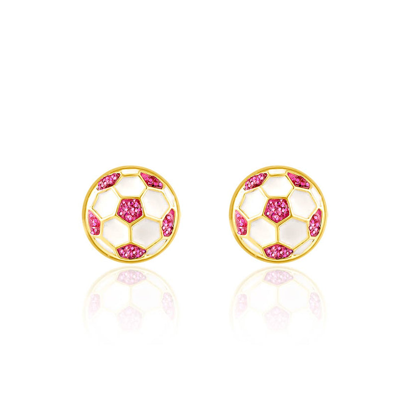Girl Nation - Glitter Soccer Ball Cutie Stud Earrings