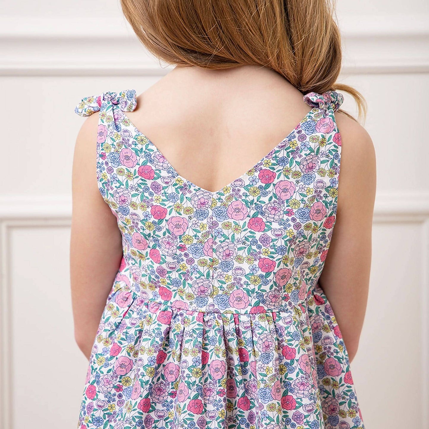 Hope and Henry - Bow Shoulder Swing Dress: Flower Show Floral