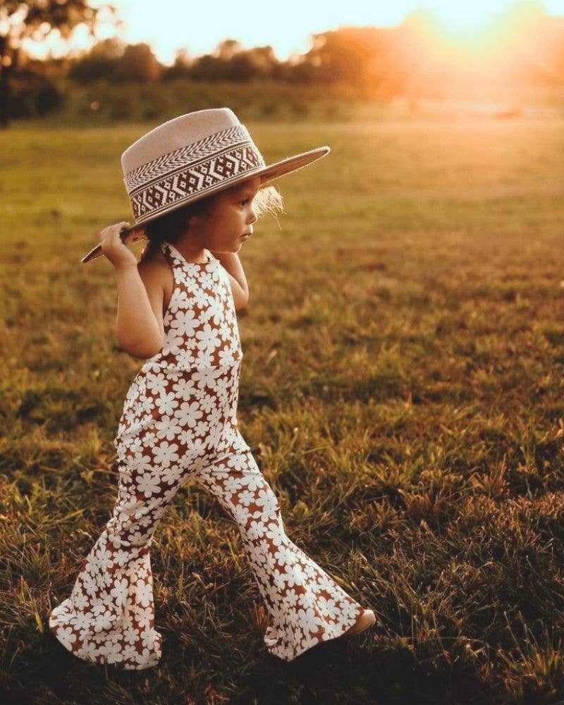 Bailey's Blossoms - Andi Pleated Bell Bottom Jumpsuit - Flower Child