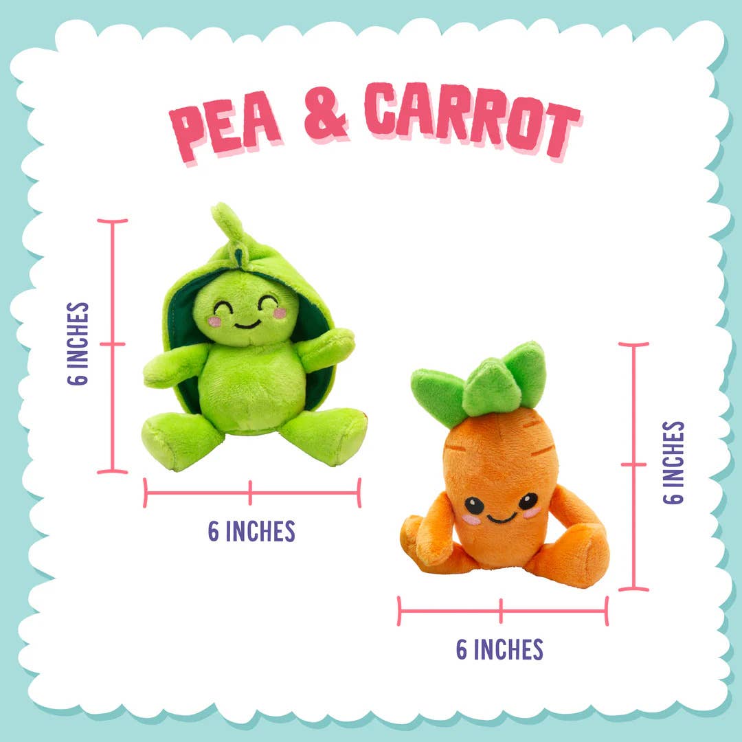 Pet Palette Distribution - SnugArooz Pea and Carrot Plush Dog Toy 2pk