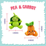 Pet Palette Distribution - SnugArooz Pea and Carrot Plush Dog Toy 2pk