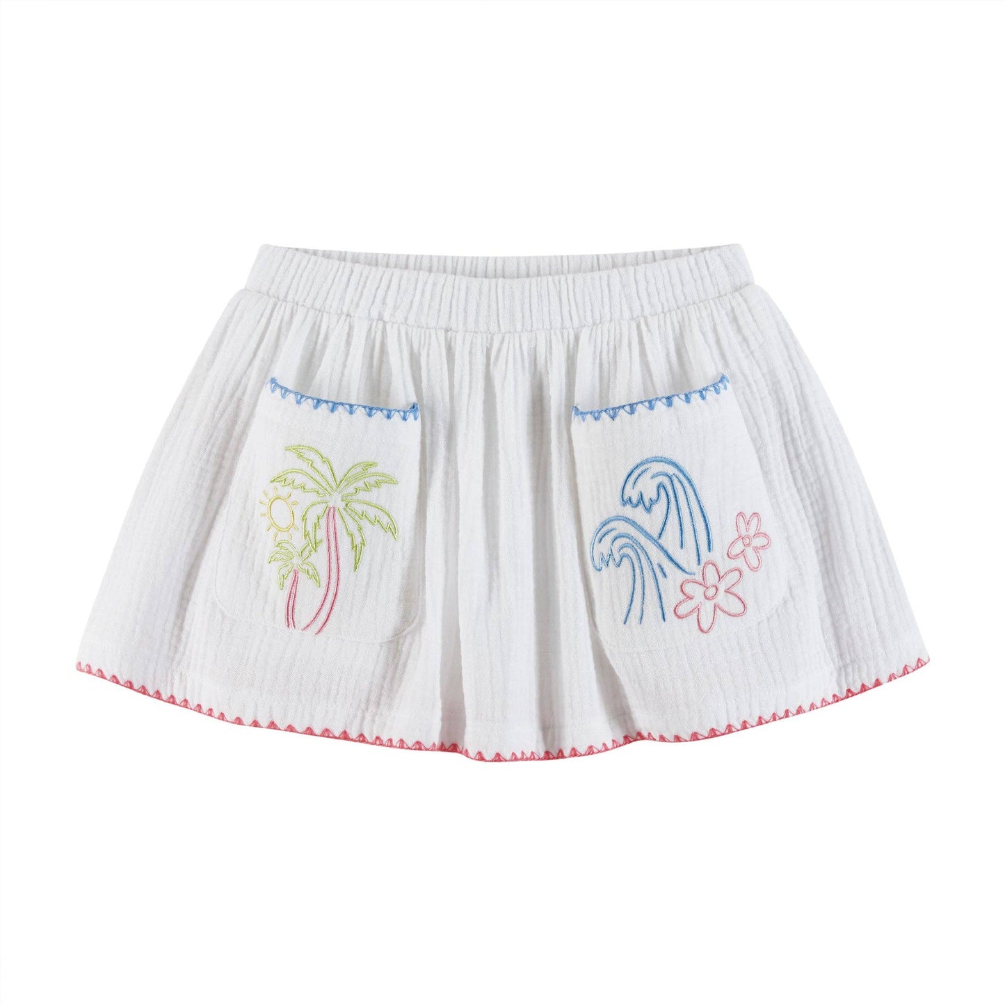 Andy & Evan - Kids (2-6x) Knit Halter Tank & White Gauze Skort | Beach Dreams: Yellow / 6X