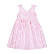 Hope and Henry - Bow Shoulder Swing Dress: Classic Pink and White Stripe