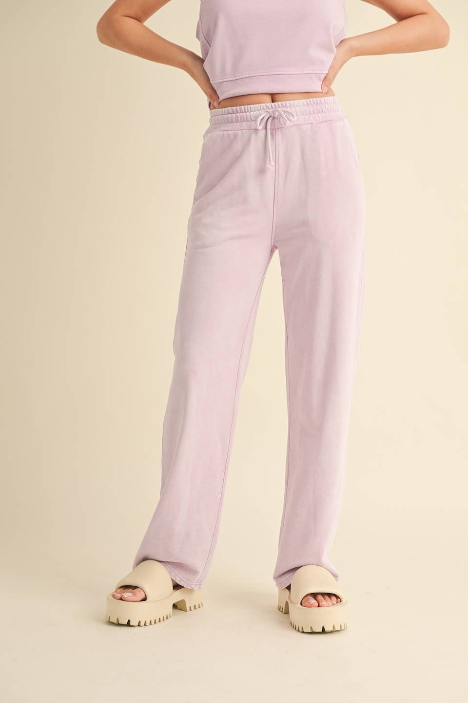 KIMBERLY C - Mineral Wash Pants: Charcoal