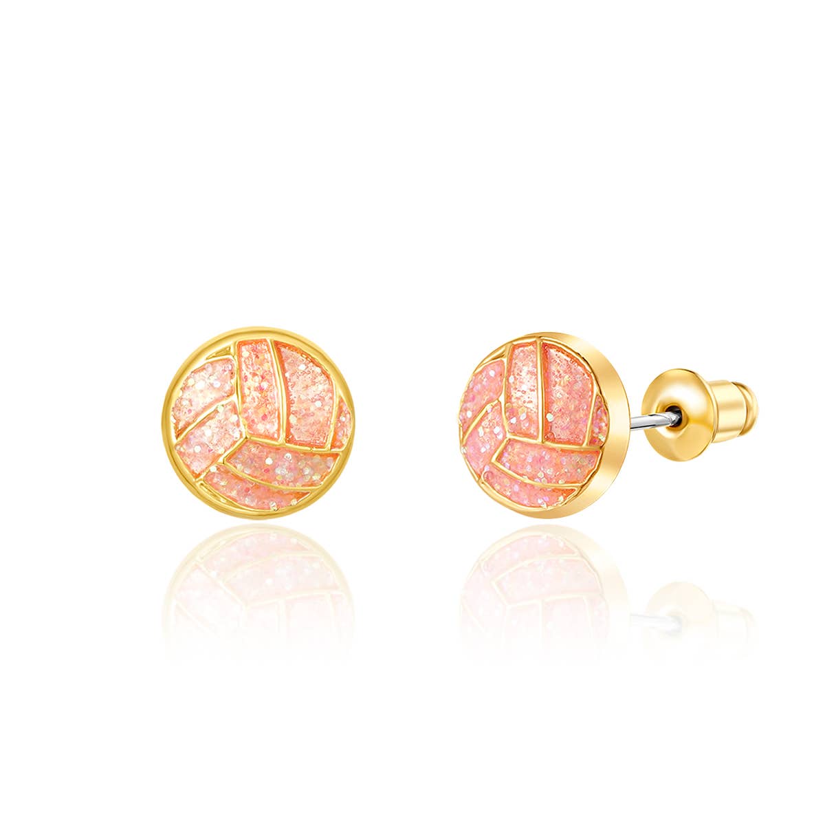 Girl Nation - Glitter Volleyball Cutie Stud Earrings