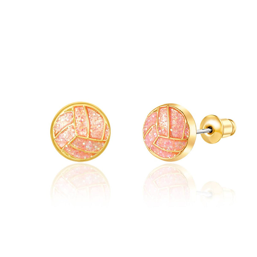 Girl Nation - Glitter Volleyball Cutie Stud Earrings