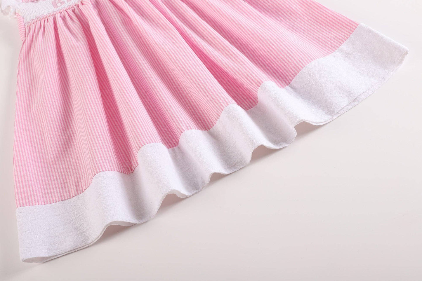 Lil Cactus - Pink Striped Big Sister Smocked Dress