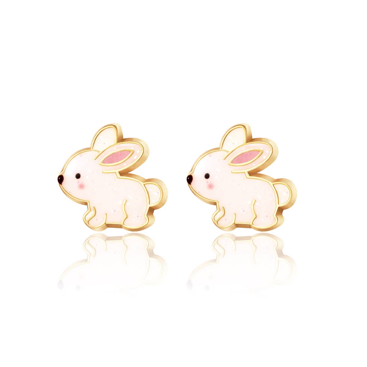 Girl Nation - Glitter Rabbit Cutie Stud Earrings