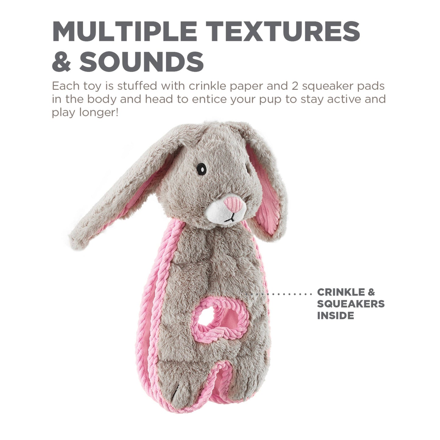 Pet Palette Distribution - Outward Hound Cuddle Tugs Bunny Plush Dog Toy