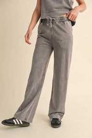 KIMBERLY C - Mineral Wash Pants: Charcoal