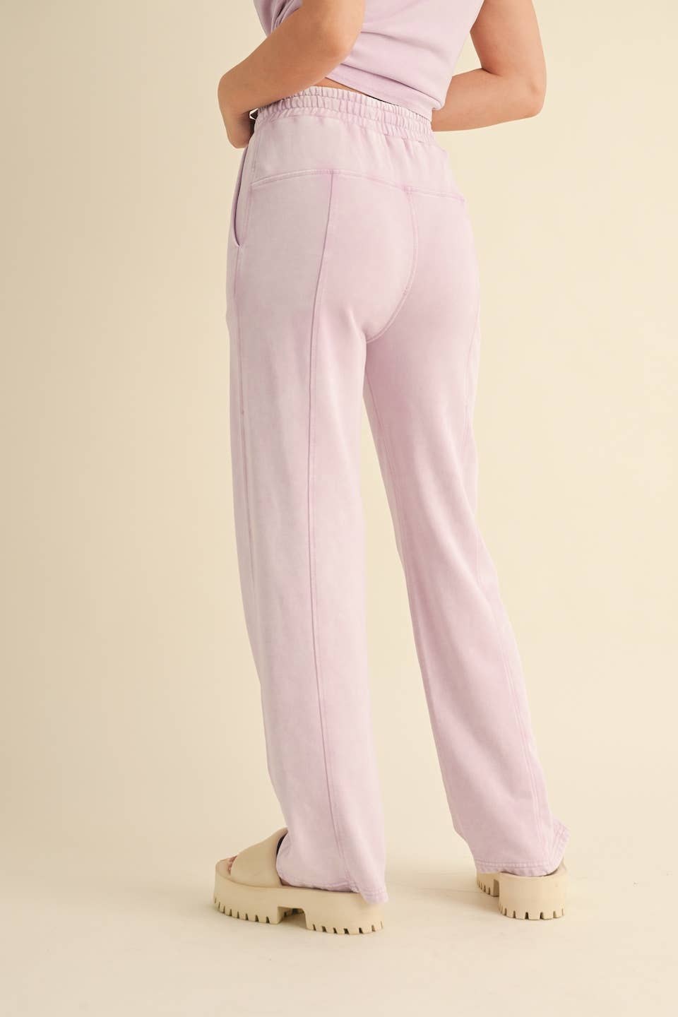 KIMBERLY C - Mineral Wash Pants: Charcoal