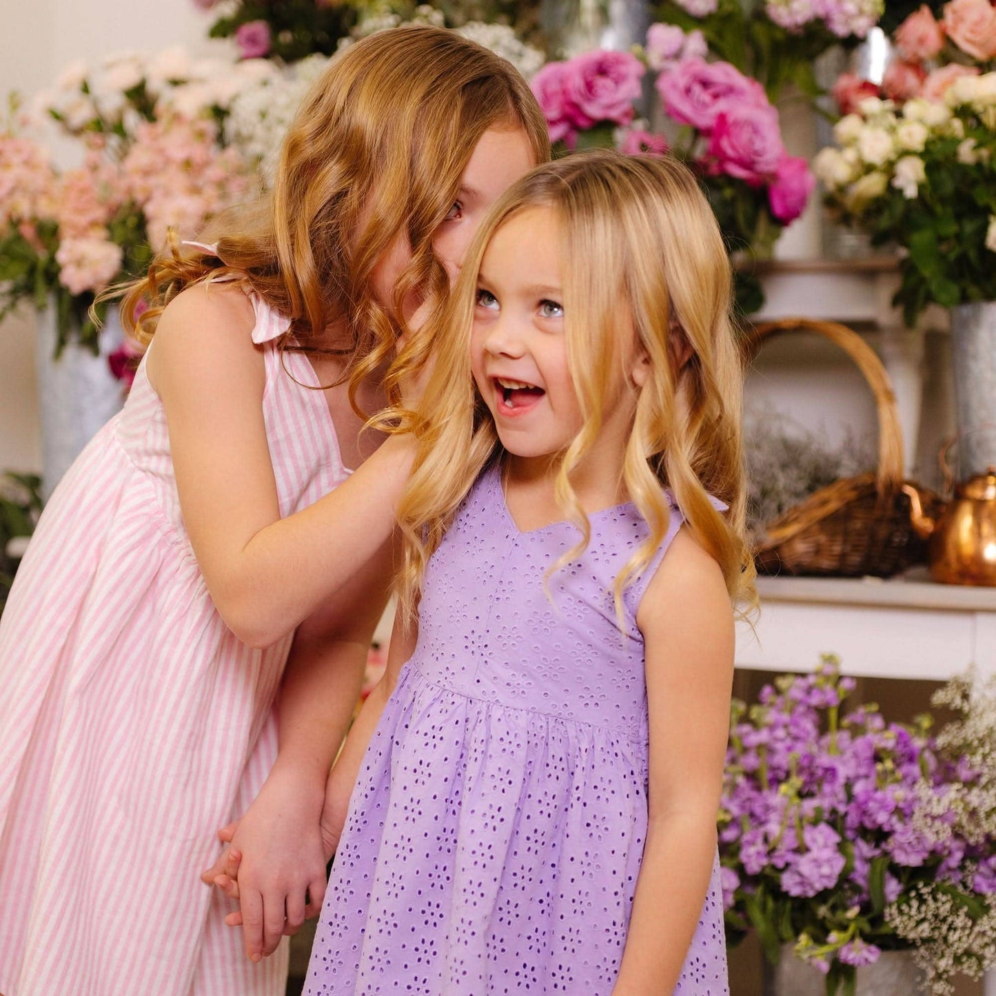 Hope and Henry - Bow Shoulder Organic Swing Dress: Lavender Eyelet / 6