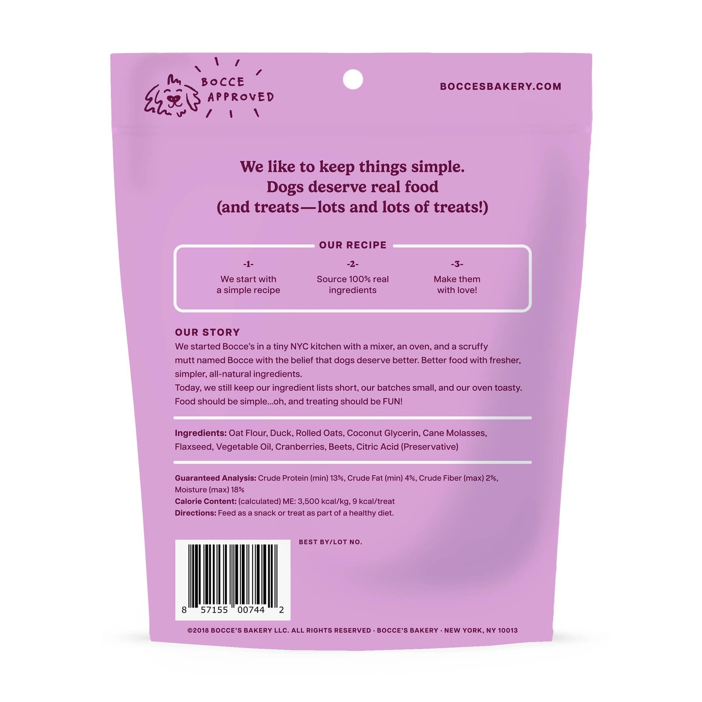 Pet Palette Distribution - Bocce's Bakery Duck Soft & Chewy Dog Treats 6oz