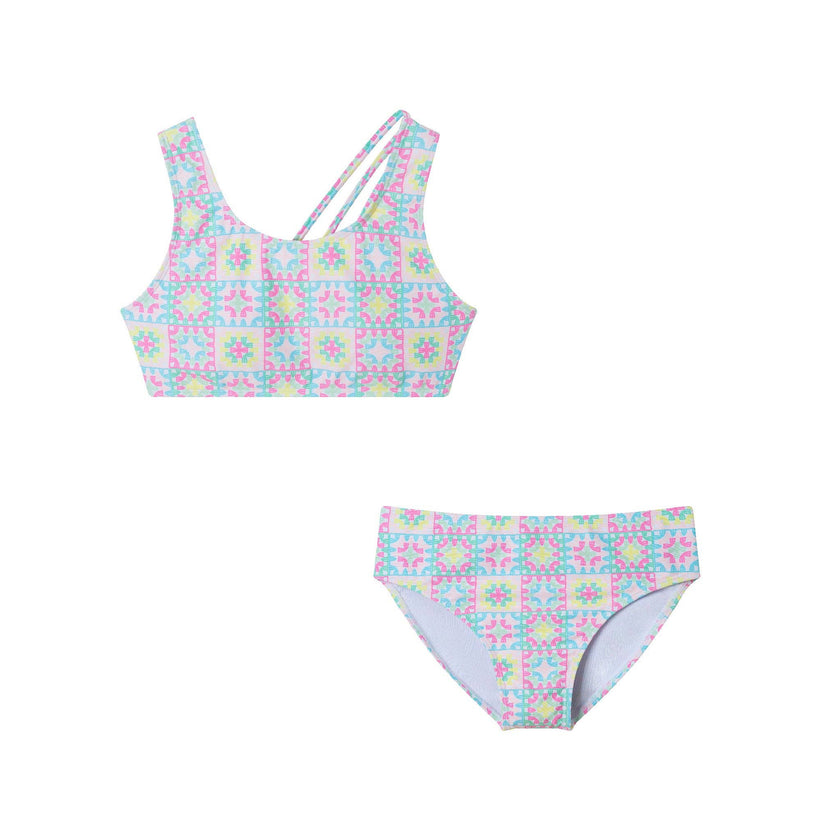 Andy & Evan - Kids (7-16) Two Piece Swimsuit | Multicolor Crochet: Pink