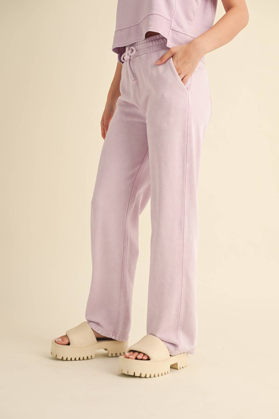KIMBERLY C - Mineral Wash Pants: Charcoal