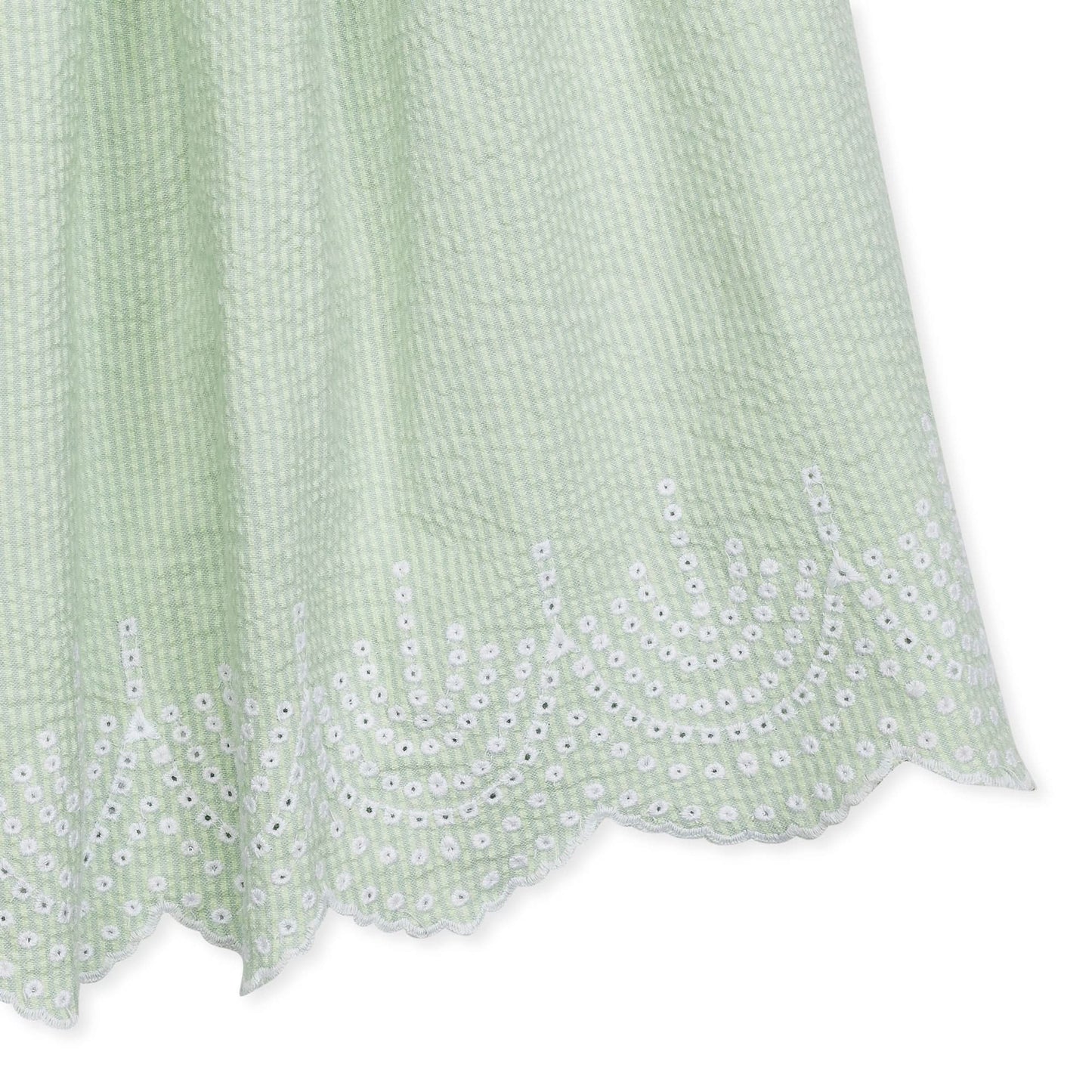 Hope and Henry - Ruched Organic Party Dress: Mint Seersucker
