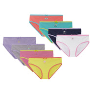 Andy & Evan - Girls Toddler / Tween Eight Pack Bikini Brief: White
