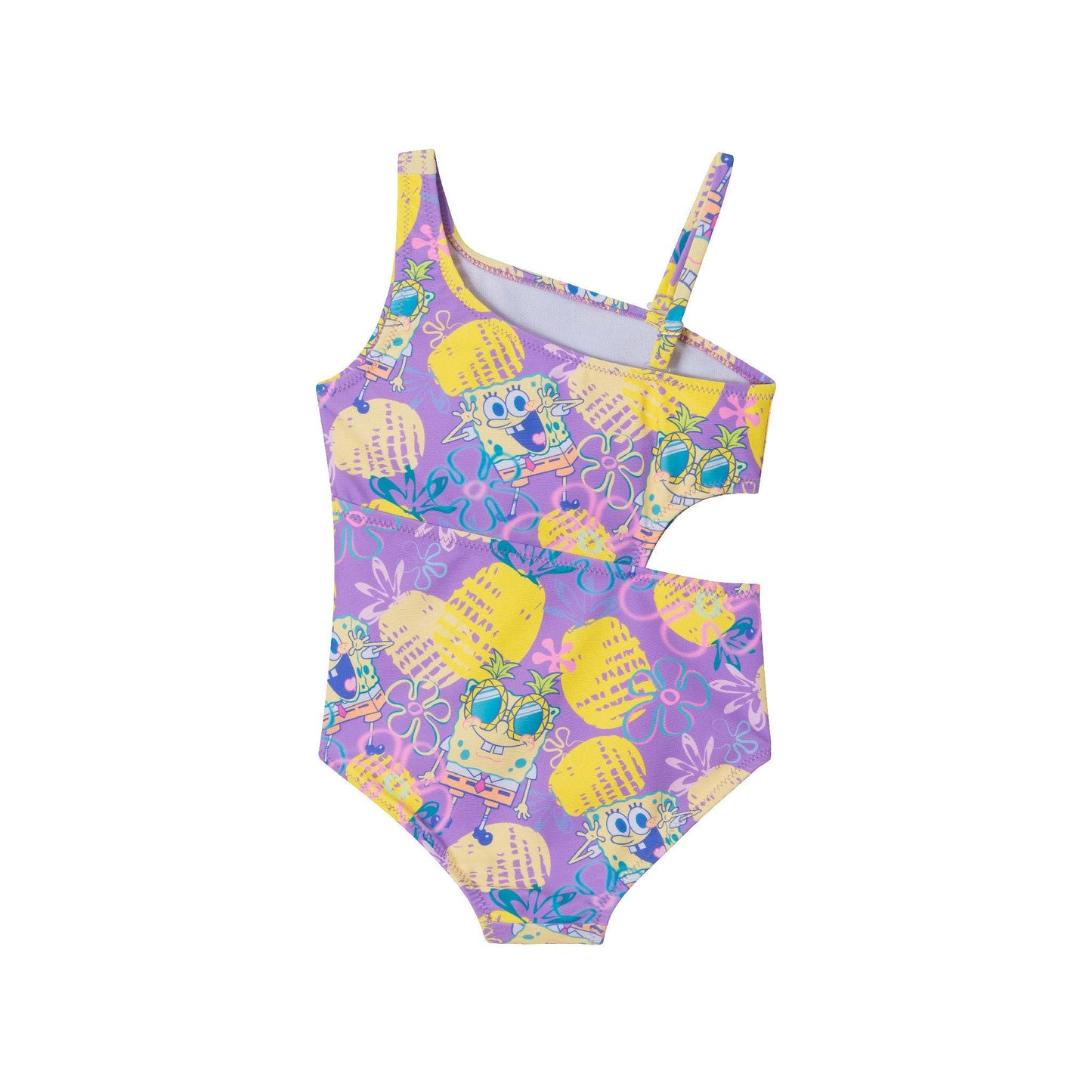 Andy & Evan - SpongeBob SquarePants™ x Andy & Evan® | Kids (2-7) Pineapple Print One Piece Swimsuit: Purple