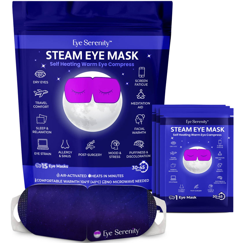 Lure Essentials - Self-Heating Steam Eye Mask for Eye Strain, Sleep, Dry Eye