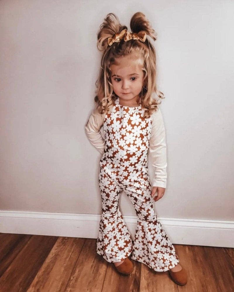 Bailey's Blossoms - Andi Pleated Bell Bottom Jumpsuit - Flower Child