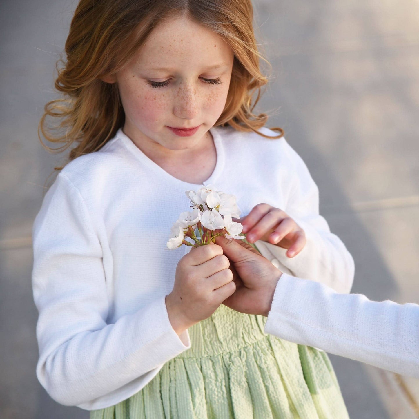 Hope and Henry - Ruched Organic Party Dress: Mint Seersucker