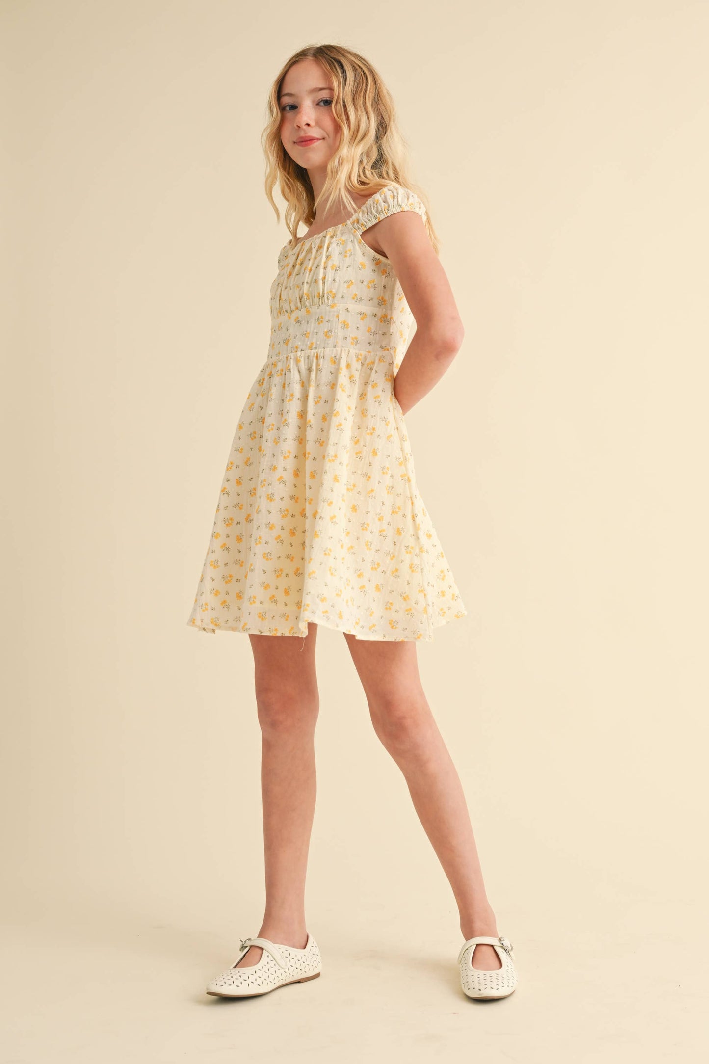 heart and arrow - TWEEN GIRLS KIDS CORSET RUCHED SHOULDER MINI DRESS (7/14): 7/8