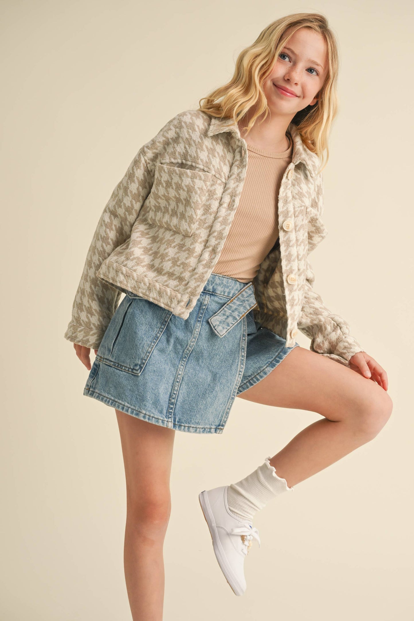 heart and arrow - TWEEN KIDS GIRLS CROPPED TRUCKET JACKET (7-14)