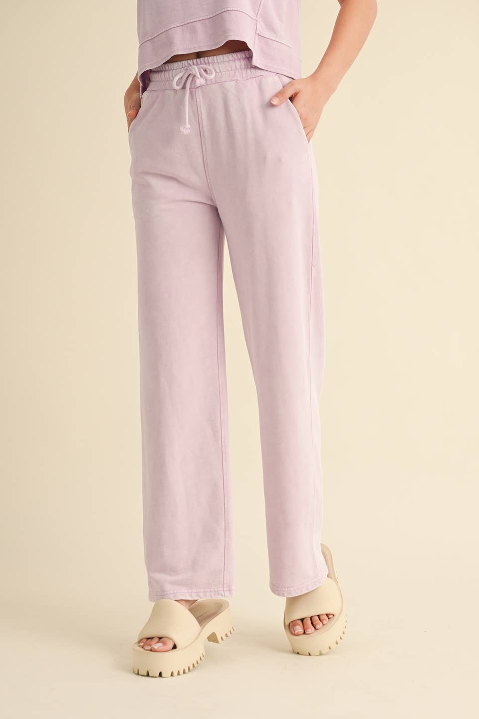 KIMBERLY C - Mineral Wash Pants: Charcoal