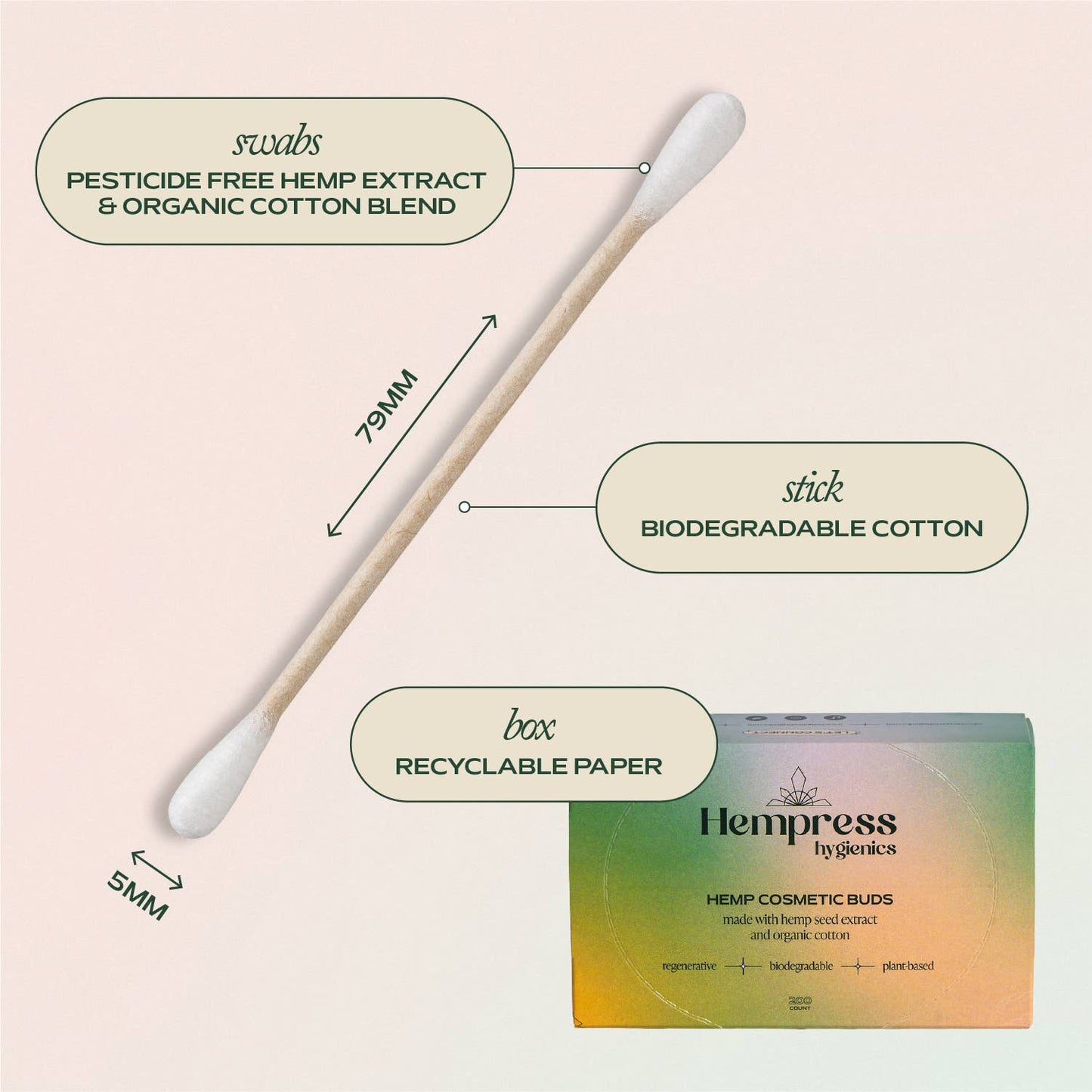 Hempress Hygienics - Hemp & Cotton Swabs