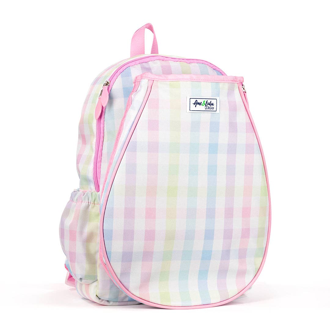 Ame & Lulu - Little Love Tennis Backpack: Rainbow Gingham
