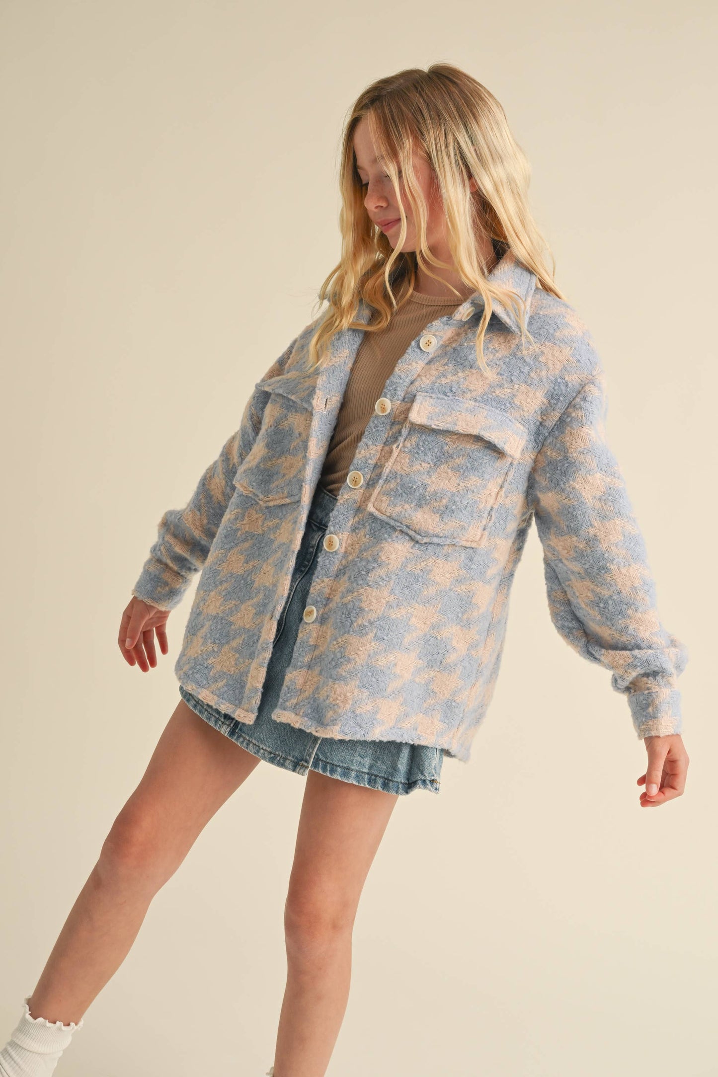 heart and arrow - TWEEN KIDS GIRLS DOUBLE POCKET SHACKET (7-14)