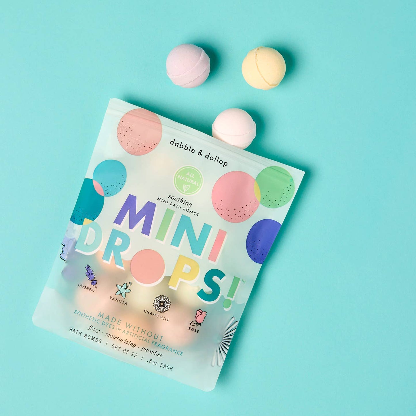 Dabble & Dollop - Mini Drops Bath Bombs - All-Natural Soothing Scents