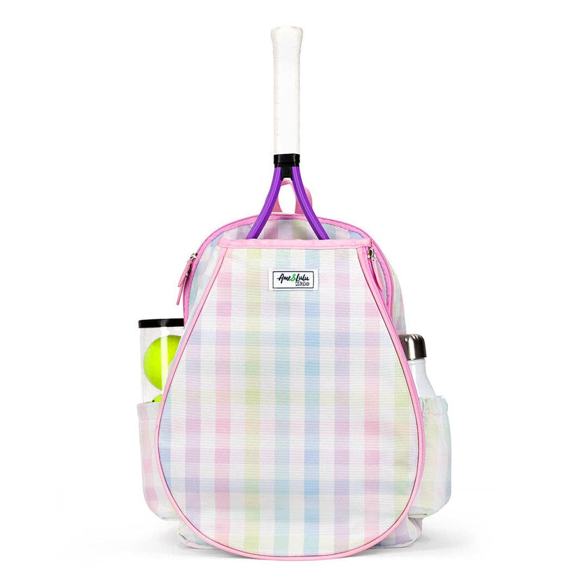 Ame & Lulu - Little Love Tennis Backpack: Rainbow Gingham